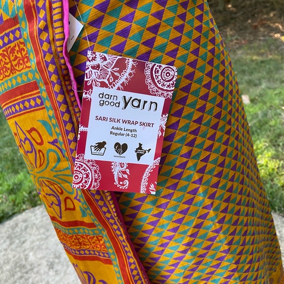 NWT sari silk wrap skirt - Picture 6 of 6